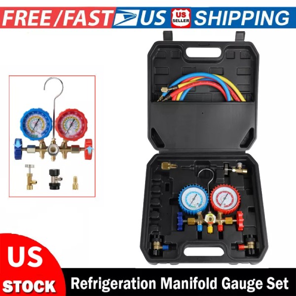 Unbranded R134-A R22 R12 R502 Refrigeration Manifold Gauge Set for