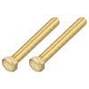 METALLIXITY Hex Head Screw Bolt (3/8-16x3") 2Pcs, Brass Fully Threaded