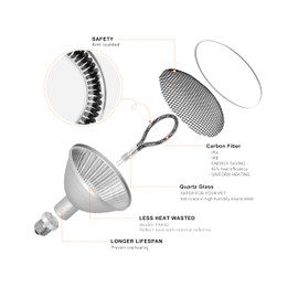 C-Raptile Deep Heat Projector - 80W Infrared Reptile Heat Lamp Bulbs for Turtle Light