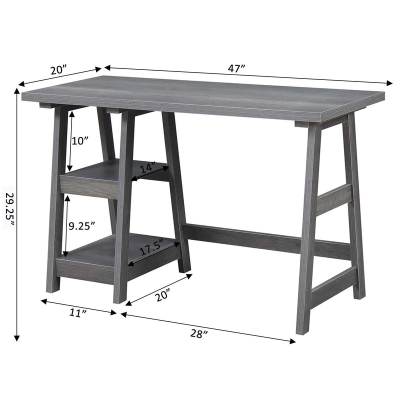 Convenience Concepts Designs2Go Trestle Desk 47" - Modern Desk or