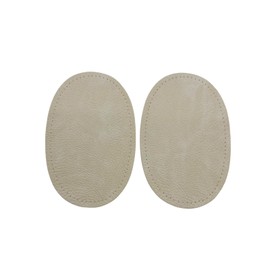 BeeSpring 2 Pieces Pu Leather Patch Sew on Patches Repir Elbow Knee for Clothes Clothing Accessories - Rice White