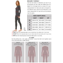 Adeptwool Women's Merino Wool Base Layer John Sets Crewneck Top Bottom Thermal Underwear, Wave, Medium