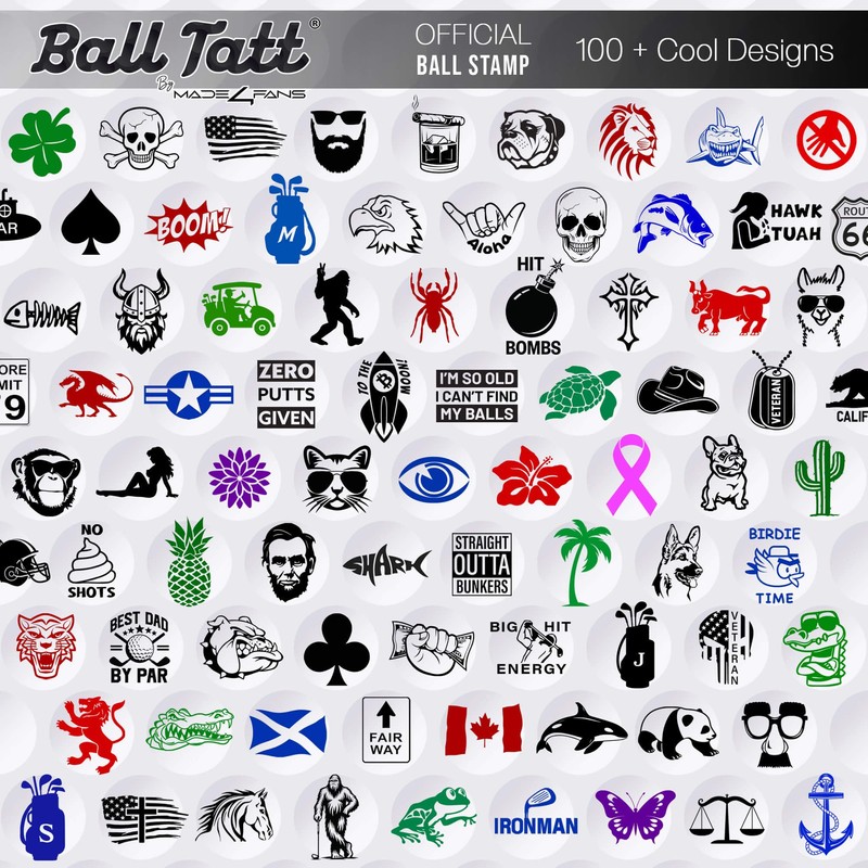 Ball Tatt - USA Flag Golf Ball Stamp, Golf Ball
