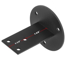 OTTFF 8 Pack Black Stair Handrail Bracket for Square Wood Railing, Wall Mount Flat Support, Stainless Steel, 2" Projection