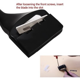 Leather Super Skiver for Thinning with 3 Blades Leather Professional Leathercraft Handmaking Tools of Super Skiver Skiving Tool for Folds, Bends, Seams(Black)