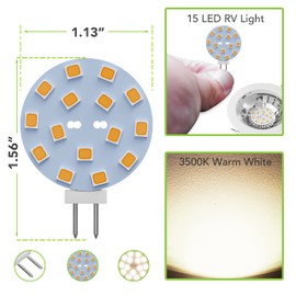 Leisure LED 2pcs G4 LED Bulbs JC Bi-Pin Base Light Bulbs 2W 12V DC 20W-30W T3 Halogen Bulb Replacement RV Camper Trailer Motorhome 5th Wheel and Marine Boat (Warm White 3000K, 2 Pack)