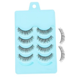 Baluue 5 Pairs Long False Eyelashes Natural Look Eyelashes Makeup Tools Cotton Stalk Eye Lashes Extension