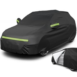 XIMINZ Car Cover for Automobiles Full Cover 191x75x73 Inch Scratch Resistant UV-Proof Waterproof with Door Zipper Fixed Straps Black