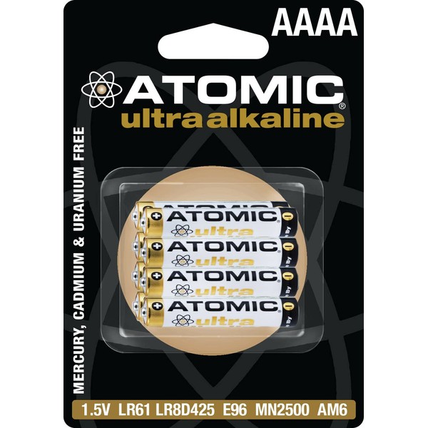 Atomic AAAA 1.5V LR61 E96 MN2500 AM6 Ultra Alkaline Battery (8 Pack)