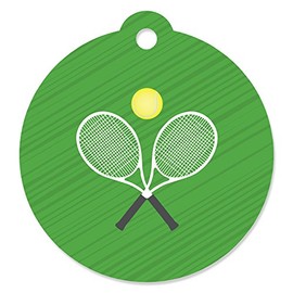 Big Dot of Happiness You Got Served - Tennis - Baby Shower or Tennis Ball Birthday Party Favor Gift Tags (Set of 20)