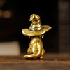 CHOVY Retro Handcrafted Witch Cat Ornament - 100% Solid Brass
