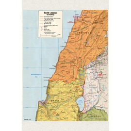 History Prints Lebanon, Israel, Syria, Golan Heights - CIA Central Intelligence Agency Map - Print Only - 16 x 24 inches
