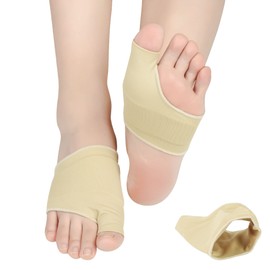 Metatarsal Pads Sleeve with Lengthened Soft Gel Forefoot Pads DYKOOK Foot Cushion Sock Bunion Forefoot Support Relieve Foot Joints/Bunion Pain,Remove Peeling,Corns,Blister,Calluses 2Pack (Beige & S)