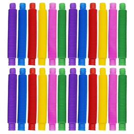 LOVETRENDS Set of Kids Sensory Tubes - Pack of 24 Bendy Pop Tubes in Bright Assorted Colours - Auditory Autism Fidget Toys for Kids