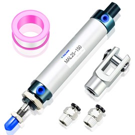 TAILONZ PNEUMATIC 25mm Bore 150mm Stroke Air Cylinder Double Action With Y Connector and 2 Pcs 6mm Fitting MAL25x150