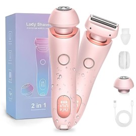 Livora Electric Shaver for Women,Glide Pro 3.0 Razor for Women, 2 in 1 Wet & Dry Waterproof Electric Razors,Womens Razor with Removable Head for Leg Arm Underarm Bikini Area(Pink)