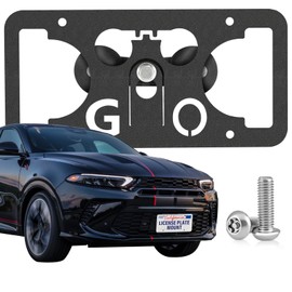 Heavy Duty Front License Plate Frame Compatible with Dodge Hornet 2023-2024, No Drill Grille Mount, Anti-Theft License Plate Holders Bracket, Rust-Proof, Weather & Rattle Proof Car Accessories