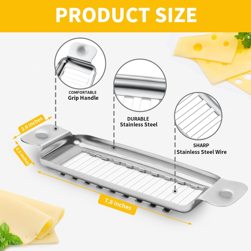 ENLOY Stainless Steel Butter & Cheese Slicer - Multipurpose Food