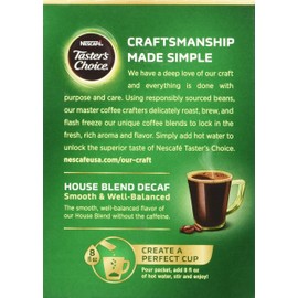 Nescafe Taster's Choice Decaf Instant Coffee, House Blend, 16 Count
