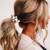 Fashey Pearl Hair Tie Rhinestone Ponytail Holder White Beaded Hair