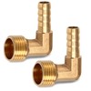 Pack of 2 Brass Angle 90° Hose Connection, 1/2 Inch