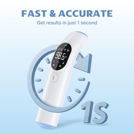 Medreign Infared Forehead, Ear & Object Thermometer - ExacTemp Stability Indicator for Professional Accuracy, Digital Display, Baby and Infant Friendly, Medical-Grade Accuracy