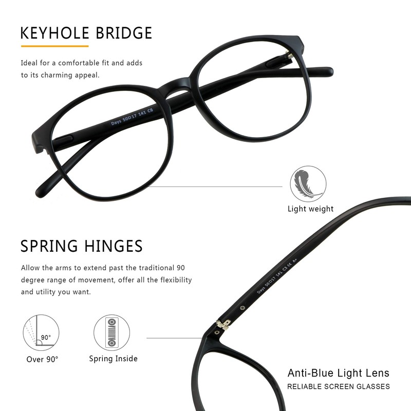 LAMBBAA - Gafas presbíopes multifocales, redondas y progresivas, antiluz azul