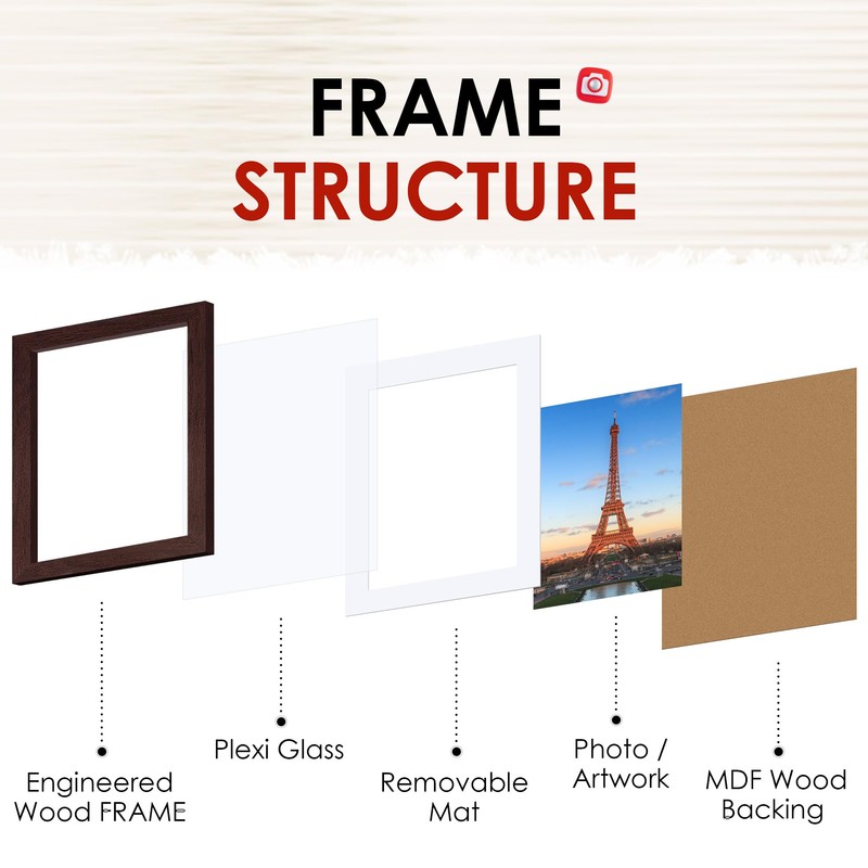 FIXSMITH Brown 8x10 Picture Frame Set of 2, Collage for