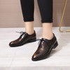 Mona flying Women's Leather Perforated Lace-up Oxfords Brogue Wingtip Shoes