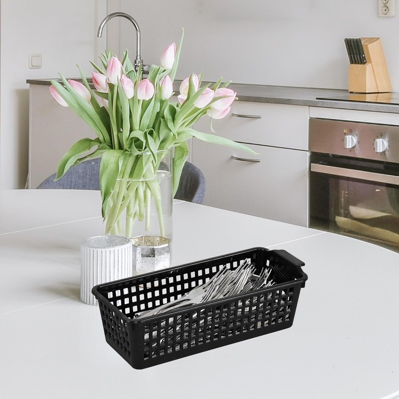 Ewingger 6 Pack Slim Plastic Storage Baskets, Small Desktop Baskets,