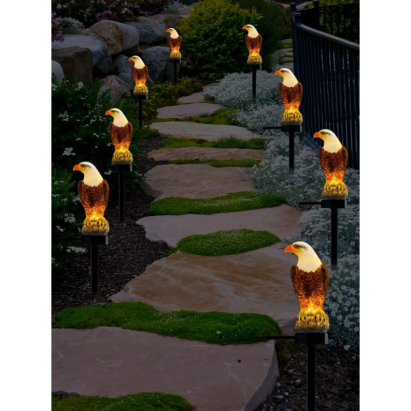 CHUANGFENG Eagle Figurine Garden Solar Stake Light Eagle Solar Lights