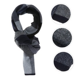 LIFKOME 1pc Men Wool Knitted Scarf Warm Plaid Neckwear for Spring Autumn and Winter Comfortable and Stylish for All Dressing Styles
