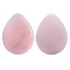 Nupuyai Pack of 2 Teardrop Shape Rose Quartz Stone Worry