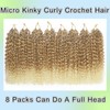 FLWAI Pre Looped Micro Kinky Curly Crochet Hair 8 Packs