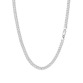 Prosilver Men’s Necklace, 925 Sterling Silver, Curb Chain, Minimalist Link Chain, Jewellery, for Boys and Men, 2.8 mm/5 mm Wide, Chain Length 46, 51, 55, 61, 66 and 71 cm, Customisable, Sterling Silver, No gemstone.