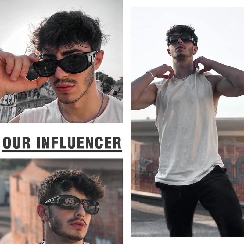 DUCO Wraparound Fitover Glasses Polarized Wear Over Sunglasses for Men