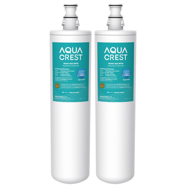 AQUA CREST 3US-PF01 Under Sink Water Filter, NSF/ANSI 42 Certified Replacement for Advanced 3US-PF01, 3US-MAX-F01H, Delta RP78702, Manitowoc K-00337, K-00338 Water Filter, 2 Pack, Model No.AQU-WF00