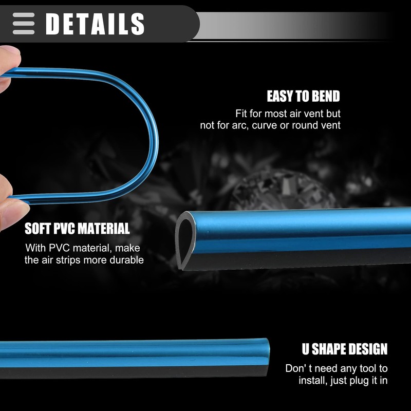 X AUTOHAUX Car Vent Outlet Trims, Insert Strip Line, 16.4ft,