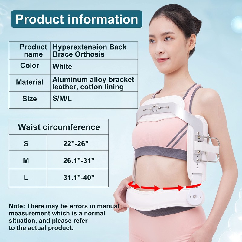 GHORTHOUD Hyperextension Back Brace Orthotics Jewett Brace for Thoracic &