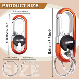 MOMODARLING Key Chain Car Key Ring Key Organization Business Keychain with Two Hooks for Men and Woman