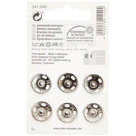 Prym Silver Brass Fasteners, 0.59"