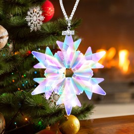 2023 Annual Edition Snowflake Clear Crystal Christmas Ornament, Fancyoung Snowflake Ornaments Christmas Tree Hanging Pendant Decorative Hanging Ornaments