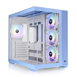 Thermaltake View 380 TG ARGB Hydrangea Blue ATX Case; 4x120mm ARGB Fans Included; Supports Hidden-Connector Motherboard; Front & Side Dual Tempered Glass Panel; CA-1Z2-00MFWN-0AZ3 Year Warranty
