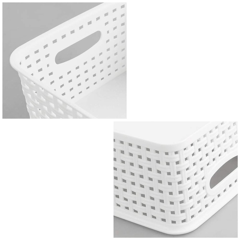 NICESH 6-Pack White Plastic Small Storage Baskets, 10" x 7.7"