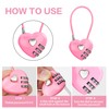 2 Pack Combination Lock, 3 Digit Heart Shaped Padlock for