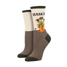 Socksmith Women's Hangry Crew Socks, Ivory Heather