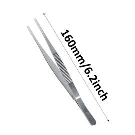 AUXBC 3Pcs 6.3 Inch Thumb Dressing Forceps, Stainless Steel Multipurpose Tweezer with Serrated Tip, Professional Grade Tissue Tweezers for Medical, Lab, Electronic Repairs and Craft Use