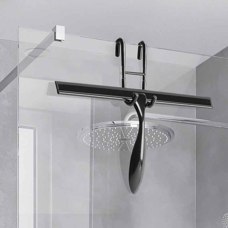 Simtive 12-Inch Shower Squeegee Set, Includes Shower Door Hook and