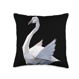 Origami Master Folding Paper Craft Origami Swan Japanese Art Paper Folding Artist Throw Pillow, 16x16, Multicolor