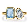 Yaresul Toi Et Moi Ring 14k Gold Plated Aquamarine Engagement